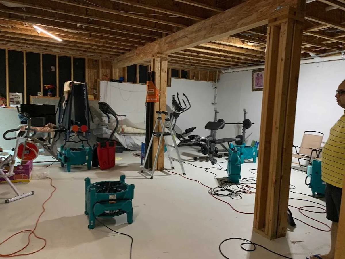 Basement drying equipment setup for Structural Drying in Sallisaw